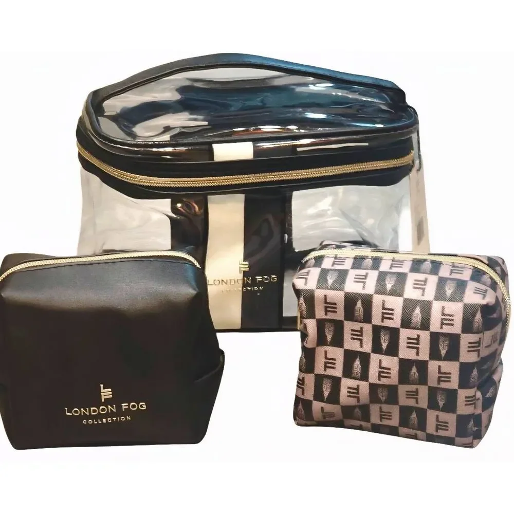 London Fog 3-Piece Nested‎ Cosmetic Travel Bags